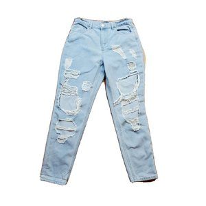 Indigo Rein Women's Size 11 29X27 Distressed Skinny Jeans Blue Stretch Denim